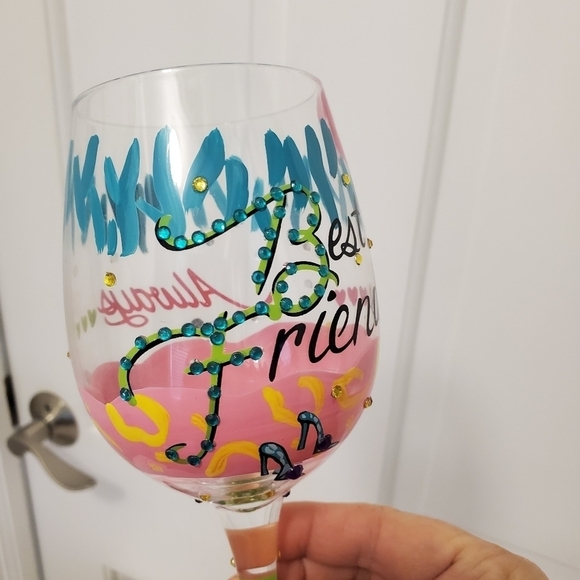 NIB Lolita Love My Wine "Best Friends Always" Wine Glass, Birthday, All Occasion - Picture 11 of 13